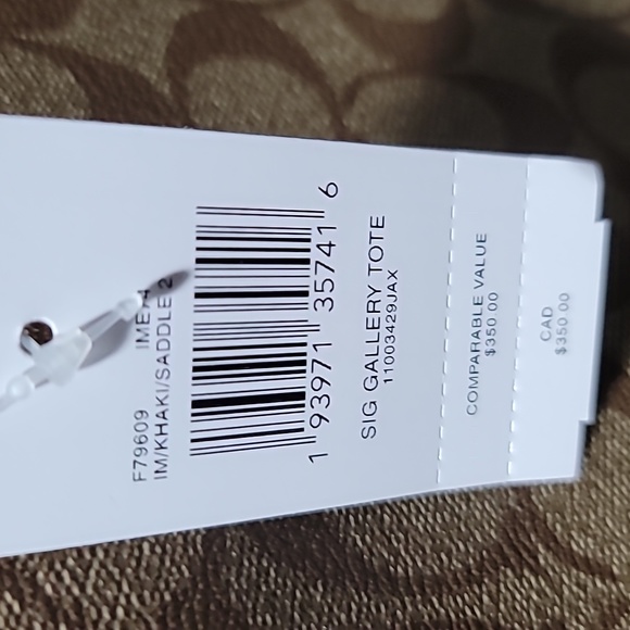 Coach Signature Gallery Tote Carryall Khaki/Saddle NEW w/Tag - Picture 14 of 14